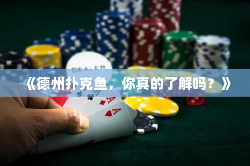 《德州撲克魚，你真的了解嗎？》